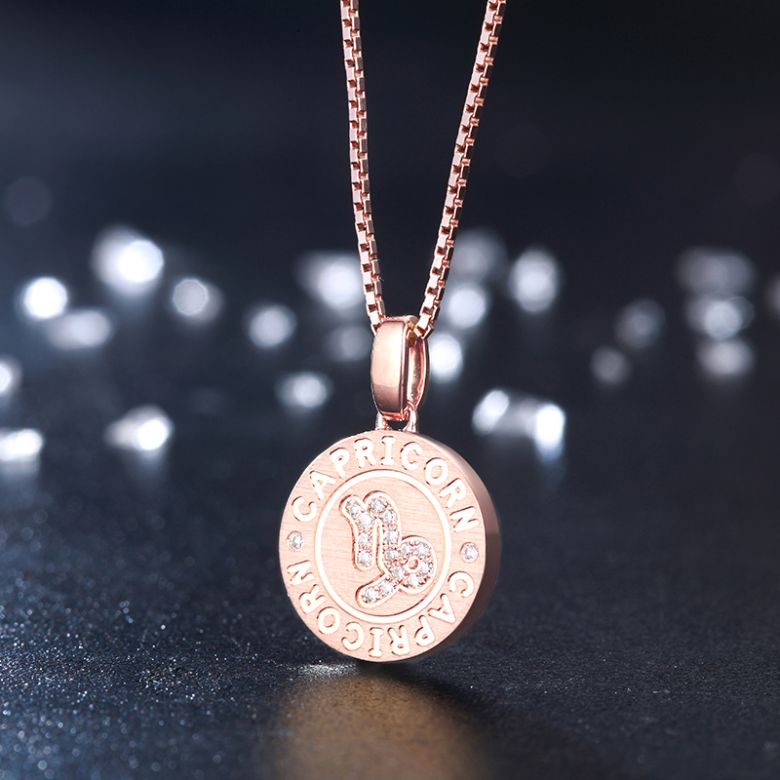 Pendentif Capricorn Or rose. Signe du capricorne. Zodiaque - 3