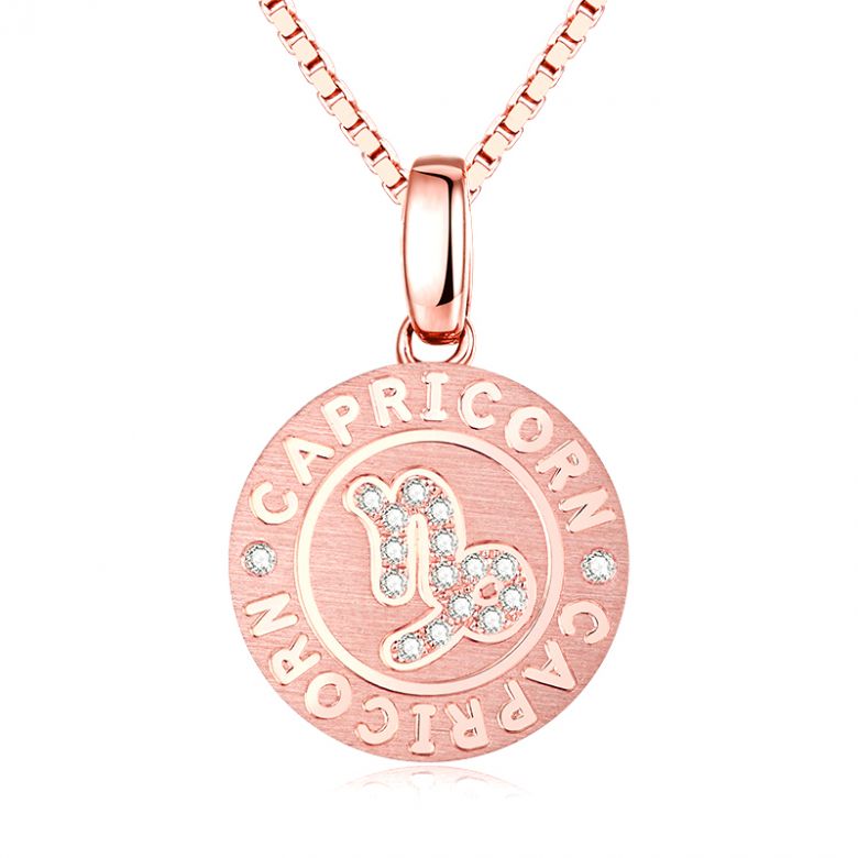 Pendentif Capricorn Or rose. Signe du capricorne. Zodiaque - 1