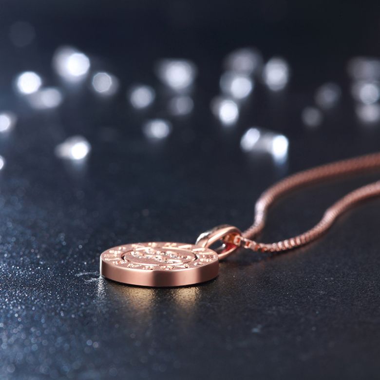 Pendentif signe astrologique verseau - Or rose, diamant - 4