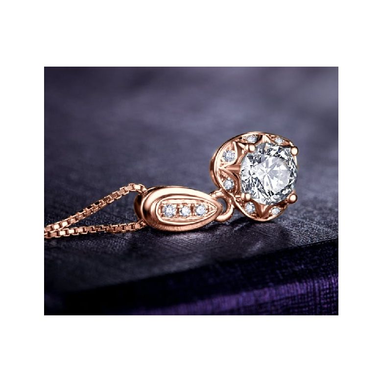Pendentif Coeur Or rose 18cts et diamants 0.37ct - 4