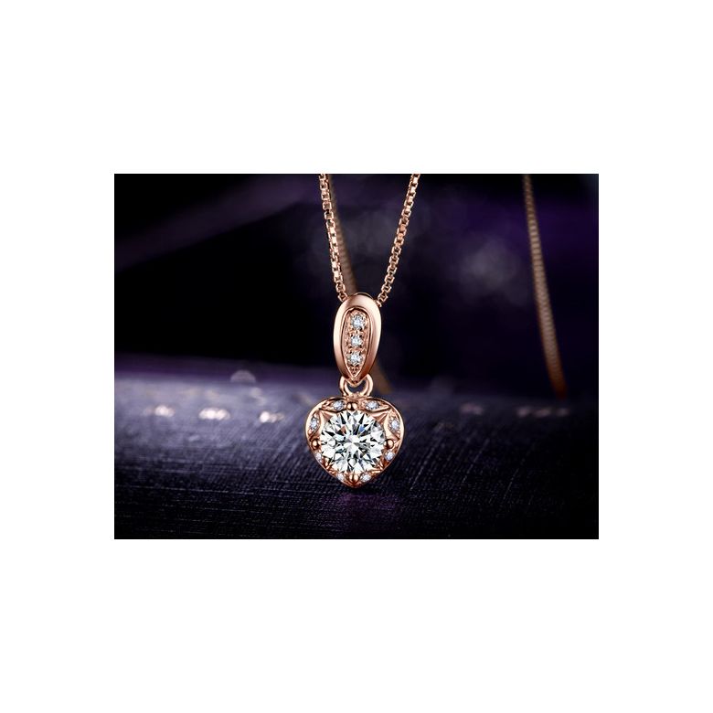 Pendentif Coeur Or rose 18cts et diamants 0.37ct - 6