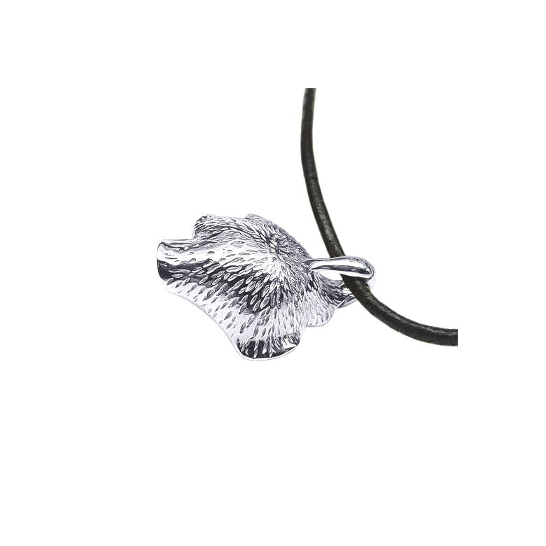 Pendentif polynésien - Perle de Tahiti bleue - Cordon cuir - Or blanc - 3