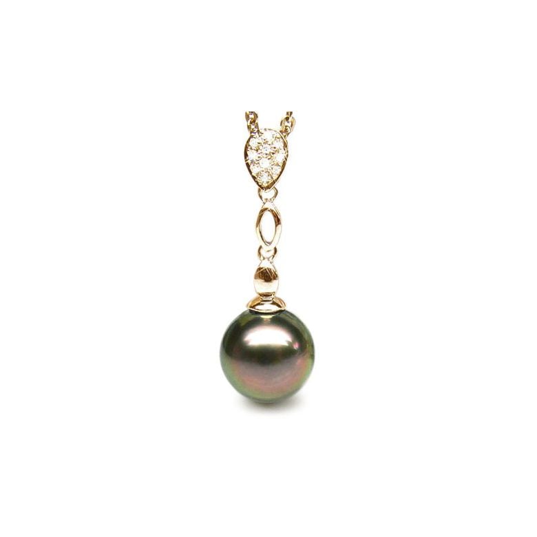 Pendentif Saria- Perle de Tahiti - Or jaune, diamants - 1