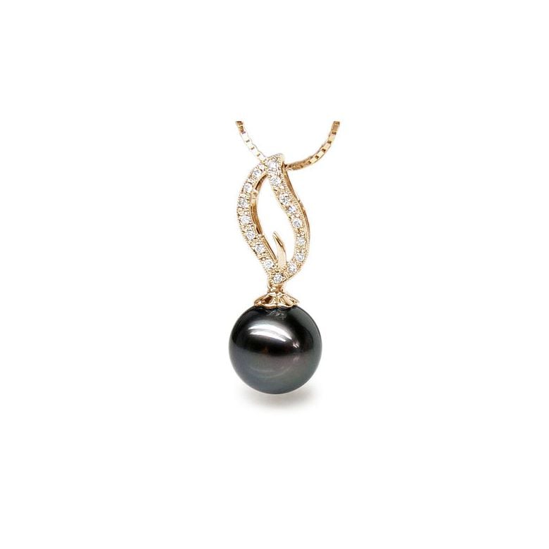 Pendentif Anegada- Passion - Perle de Tahiti, or jaune, diamants - 1