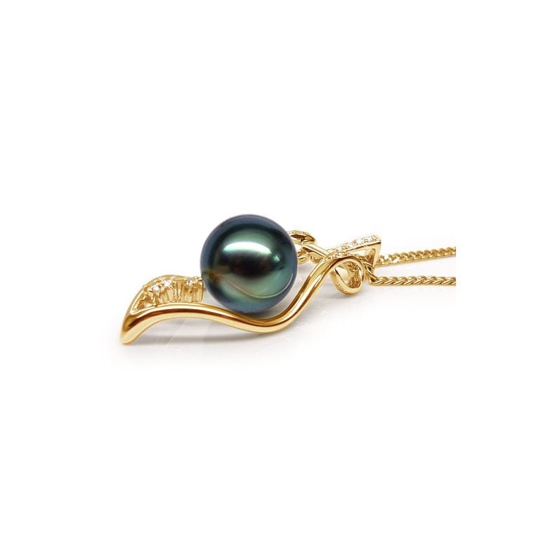 Pendentif Protection bouclier. Perle de Tahiti, Or jaune - 6