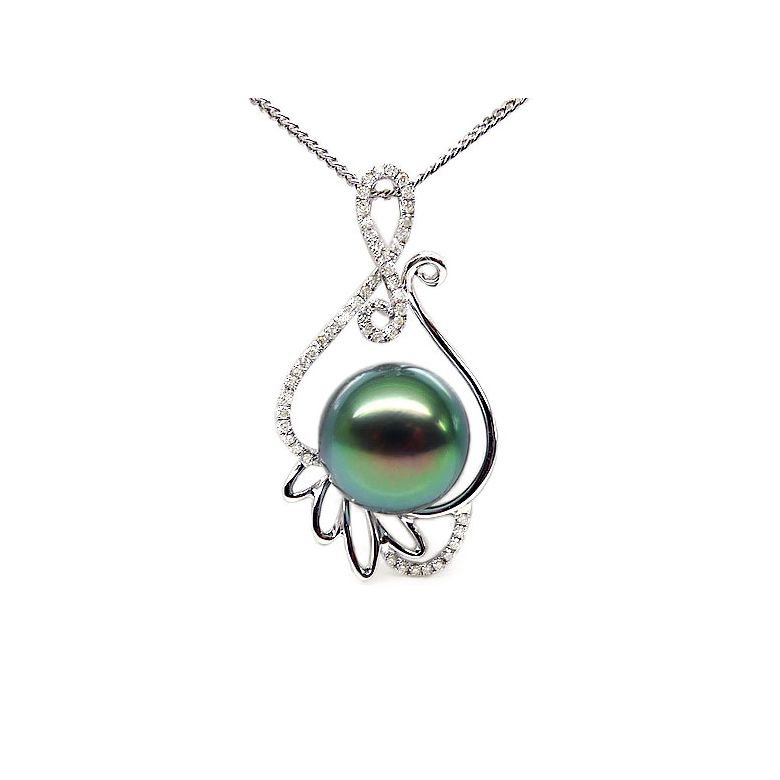 Pendentif musique classique - Renaissance - Perle de Tahiti - Or blanc - 1