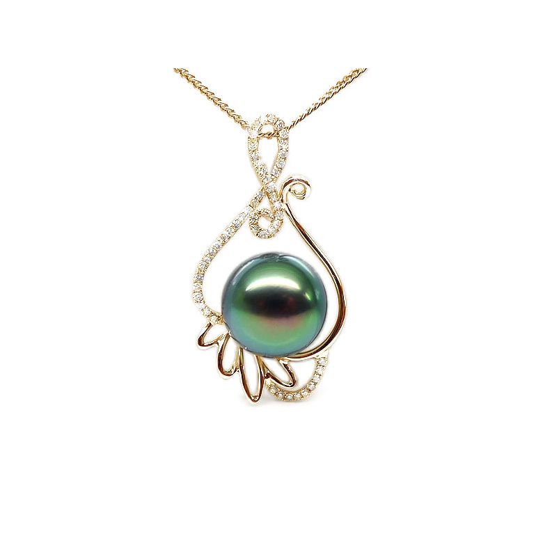 Pendentif musique classique - Renaissance - Perle de Tahiti - Or jaune - 1