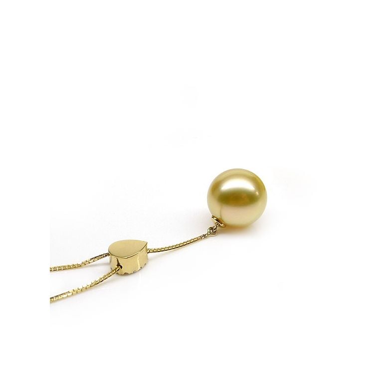 Pendentif bélière d'inspiration romaine - Perle d'Australie 10-11mm, or jaune - 6