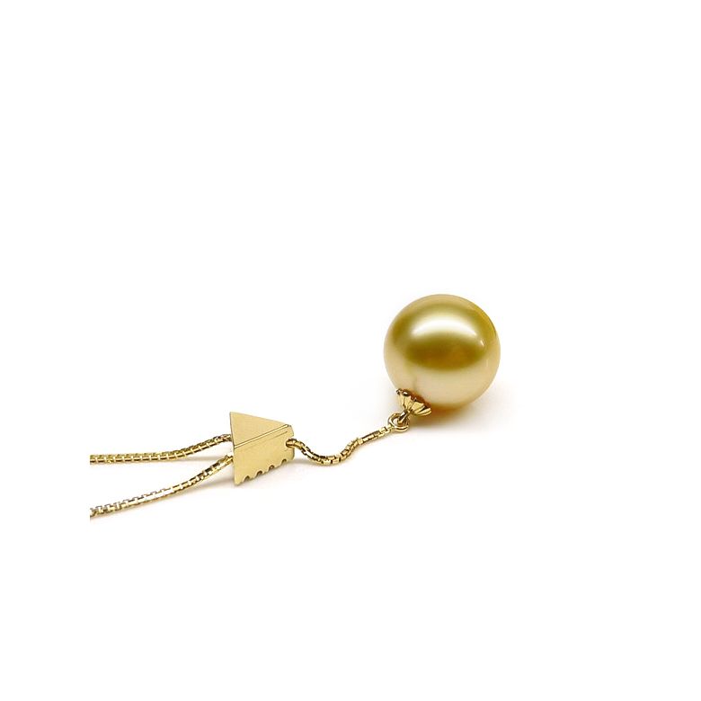Pendentif bélière or jaune - Perle d'Australie dorée - 6