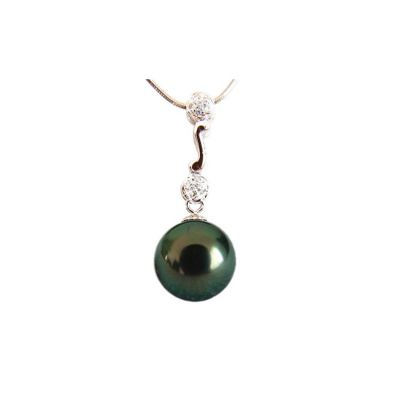Pendentif Andros - Perle de Tahiti - Or rose, diamants - 1