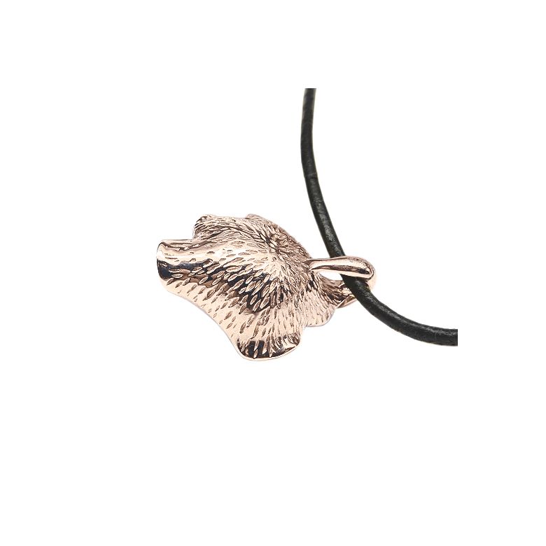 Pendentif polynésien - Perle de Tahiti bleue - Cordon cuir - Or rose - 3