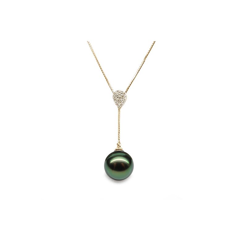 Collier pendentif or jaune et perle de Tahiti - Pendant nacré - 1