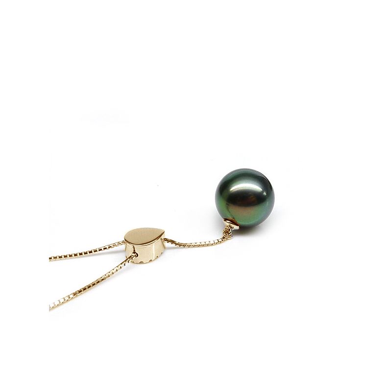 Collier pendentif or jaune et perle de Tahiti - Pendant nacré - 4