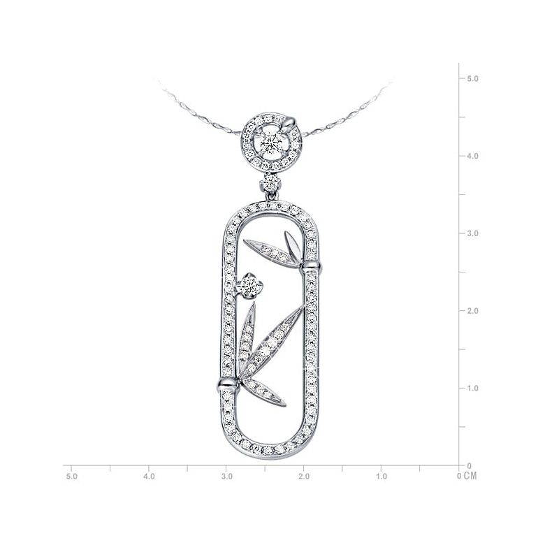 Pendentif bambou majestueux - or blanc - Diamants 0.50ct - 3