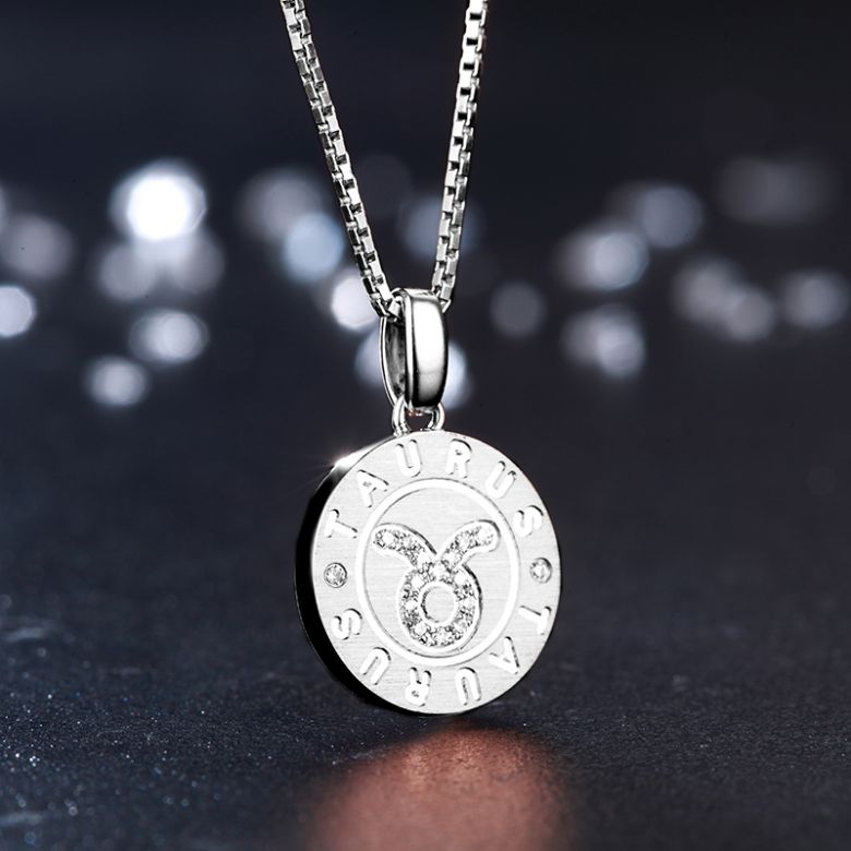 ♉Pendentif Taurus Or blanc. Signe du taureau. Zodiaque - 3