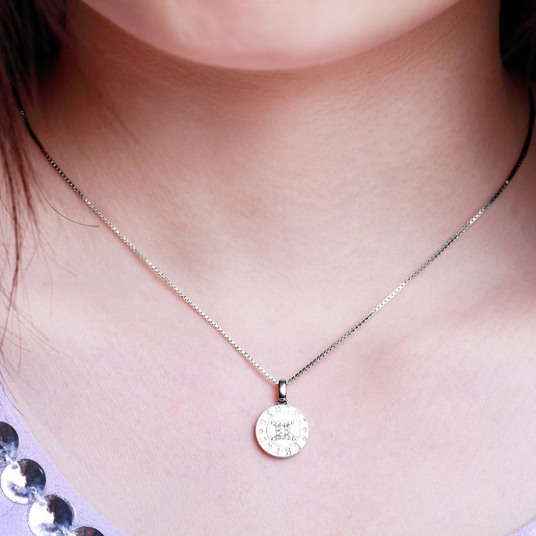 Pendentif Gemini Or blanc. Signe des gémeaux. Zodiaque - 2