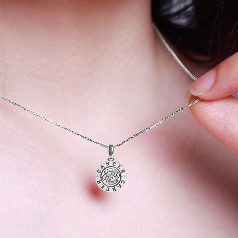 Pendentif Leo Or blanc. Signe du Lion. Zodiaque - 5