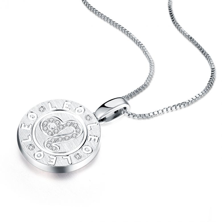 Pendentif Leo Or blanc. Signe du Lion. Zodiaque - 8