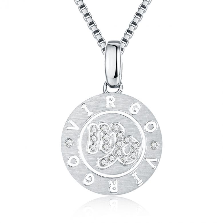 Pendentif Virgo Or blanc. Signe de la vierge. Zodiaque - 1