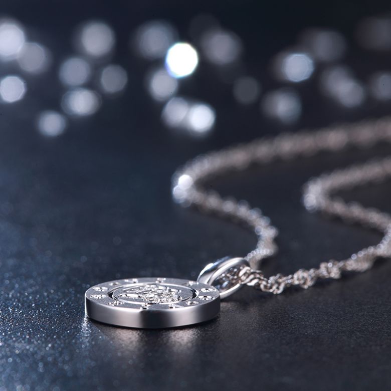 Pendentif Virgo Or blanc. Signe de la vierge. Zodiaque - 6