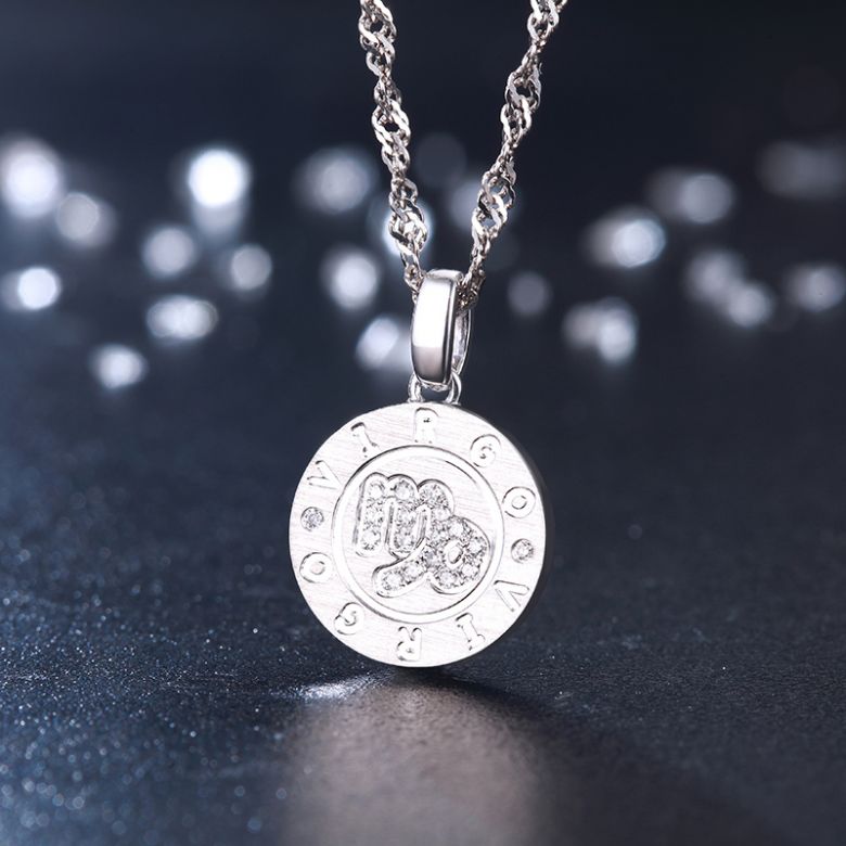 Pendentif Virgo Or blanc. Signe de la vierge. Zodiaque - 3