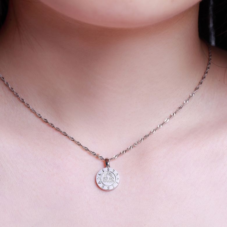 Pendentif Libra Or blanc. Signe de la balance. Zodiaque - 2