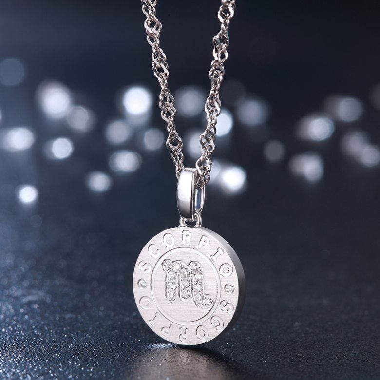 Pendentif Scorpio Or blanc. Signe du scorpion. Zodiaque - 3