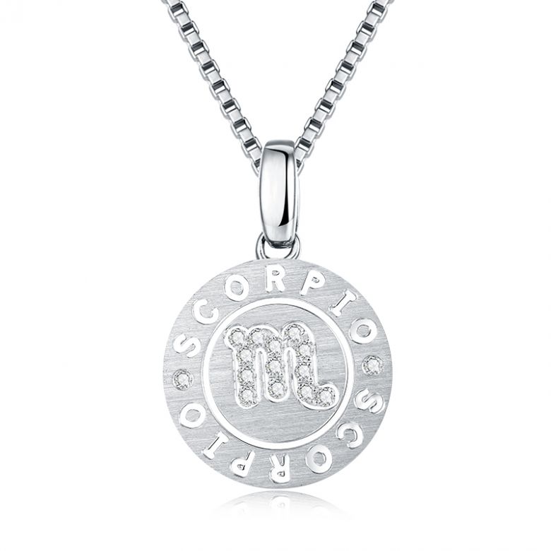 Pendentif Scorpio Or blanc. Signe du scorpion. Zodiaque - 1