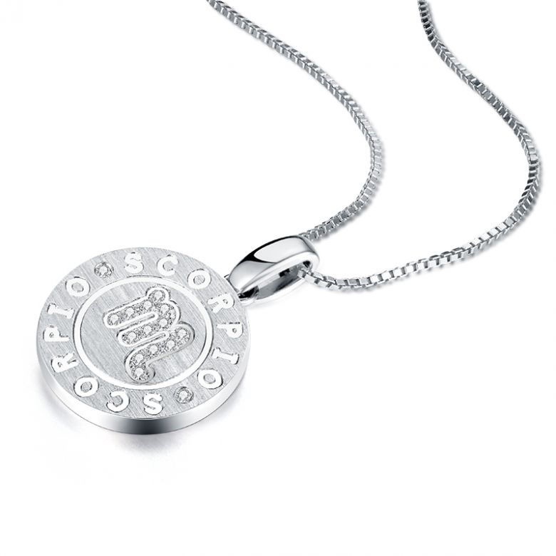 Pendentif Scorpio Or blanc. Signe du scorpion. Zodiaque - 5