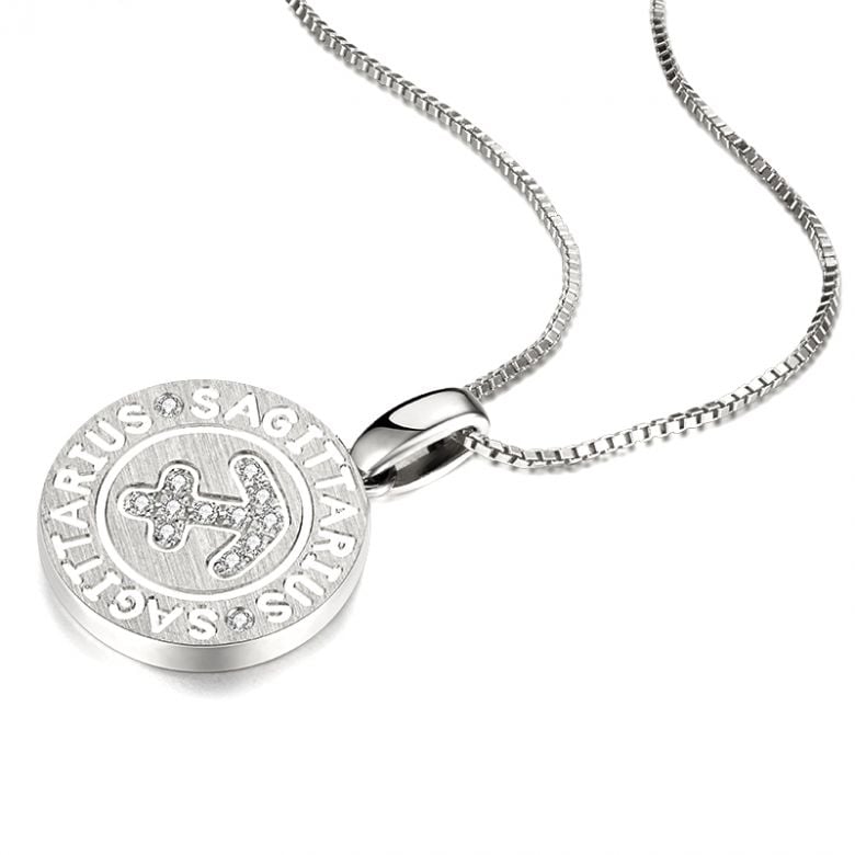 Pendentif Sagittarius Or blanc. Signe du sagittaire. Zodiaque - 7