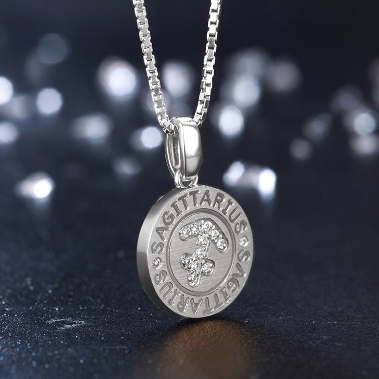 Pendentif Sagittarius Or blanc. Signe du sagittaire. Zodiaque - 5
