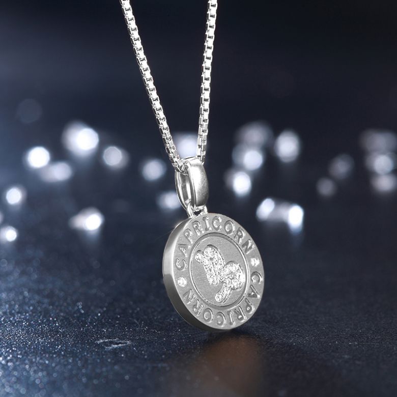 Pendentif Capricorn Or blanc. Signe du capricorne. Zodiaque - 5