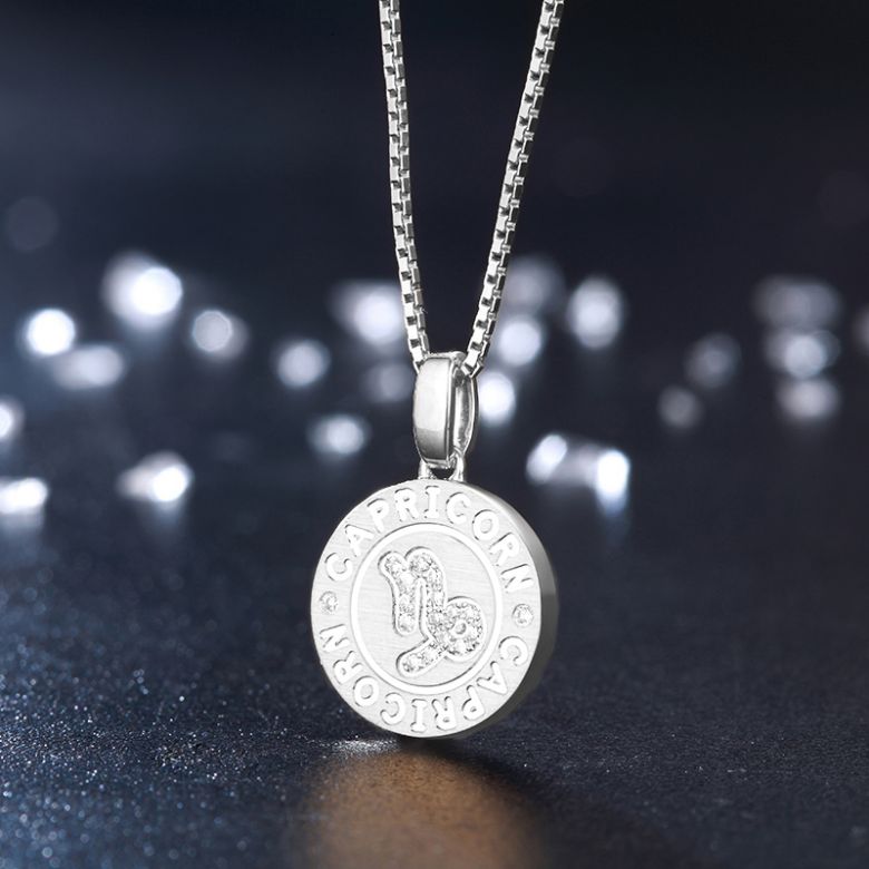 Pendentif Capricorn Or blanc. Signe du capricorne. Zodiaque - 3