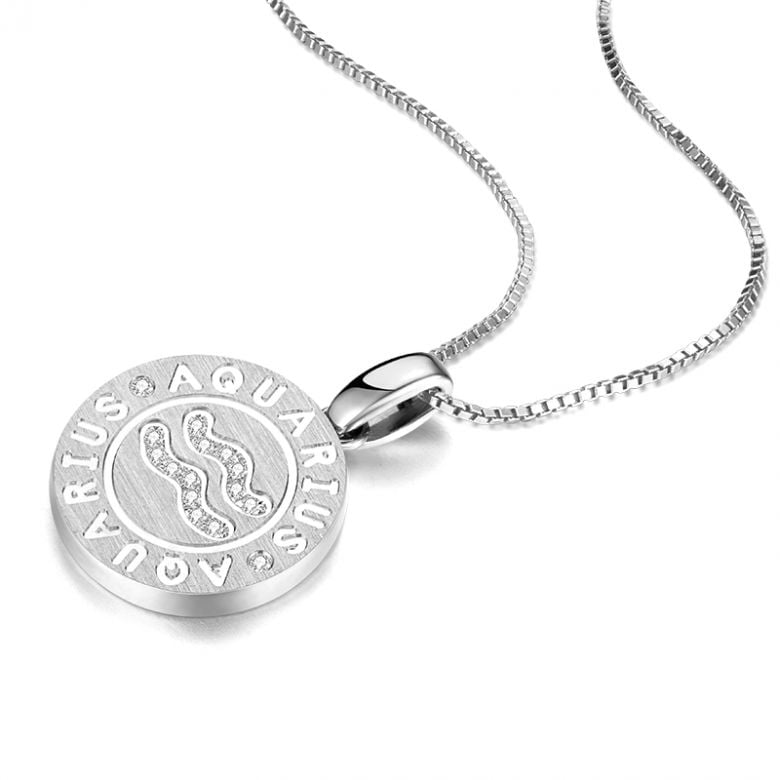 Pendentif Aquarius Or blanc. Signe du verseau. Zodiaque - 6