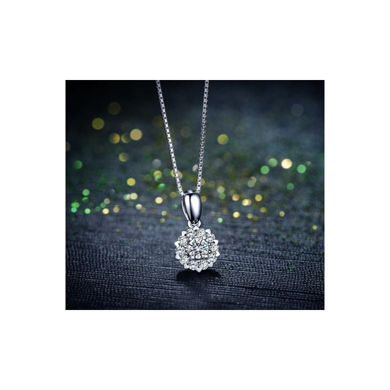 Pendentif Coeur Caillouté Or blanc et Diamants 0.30ct - 8