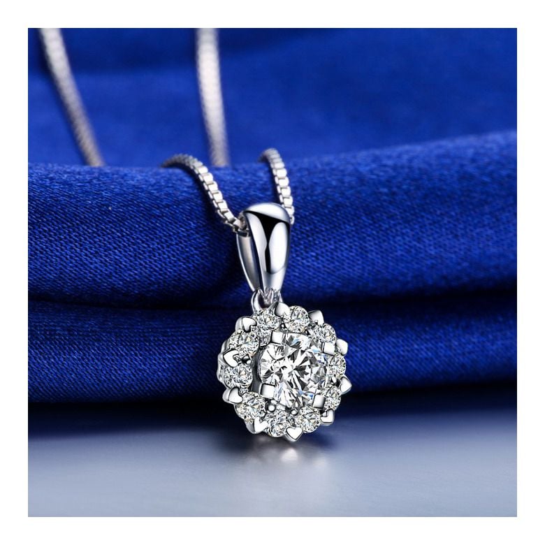 Pendentif Coeur Caillouté Or blanc et Diamants 0.30ct - 6