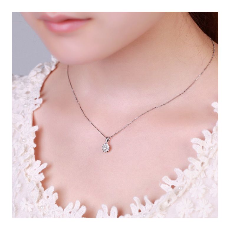 Pendentif Coeur Caillouté Or blanc et Diamants 0.30ct - 3