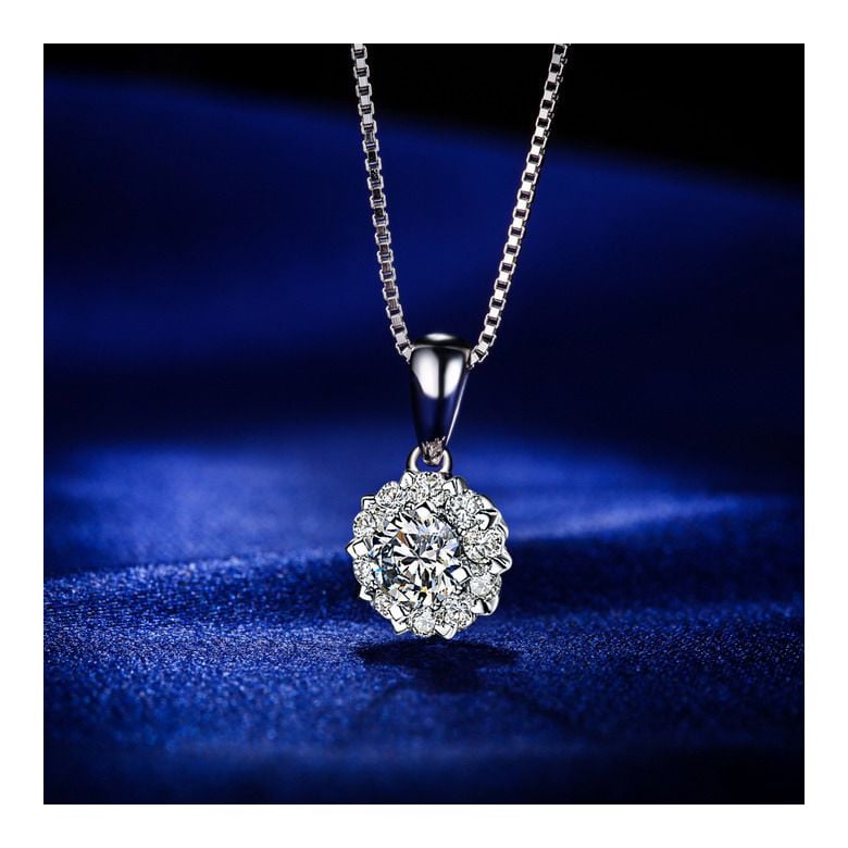 Pendentif Coeur Caillouté Or blanc et Diamants 0.30ct - 4