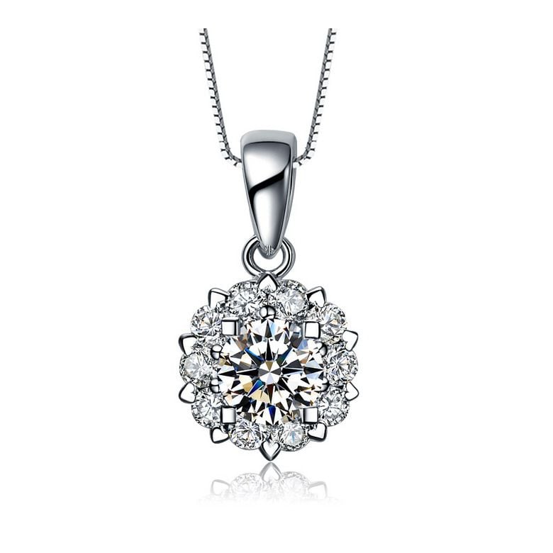 Pendentif Coeur Caillouté Or blanc et Diamants 0.30ct - 1