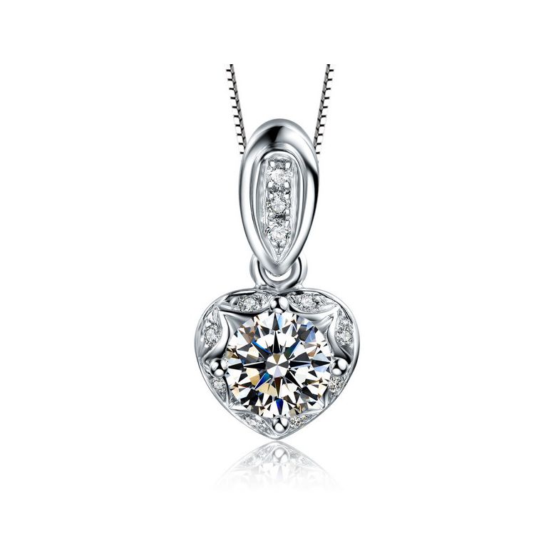 Pendentif nature or blanc fendu - Création joaillière diamants - 1