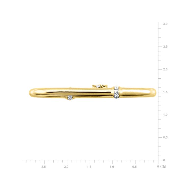 Pendentif feuilles bambou or jaune - Tige incurvée - Noeuds diamantés - 2