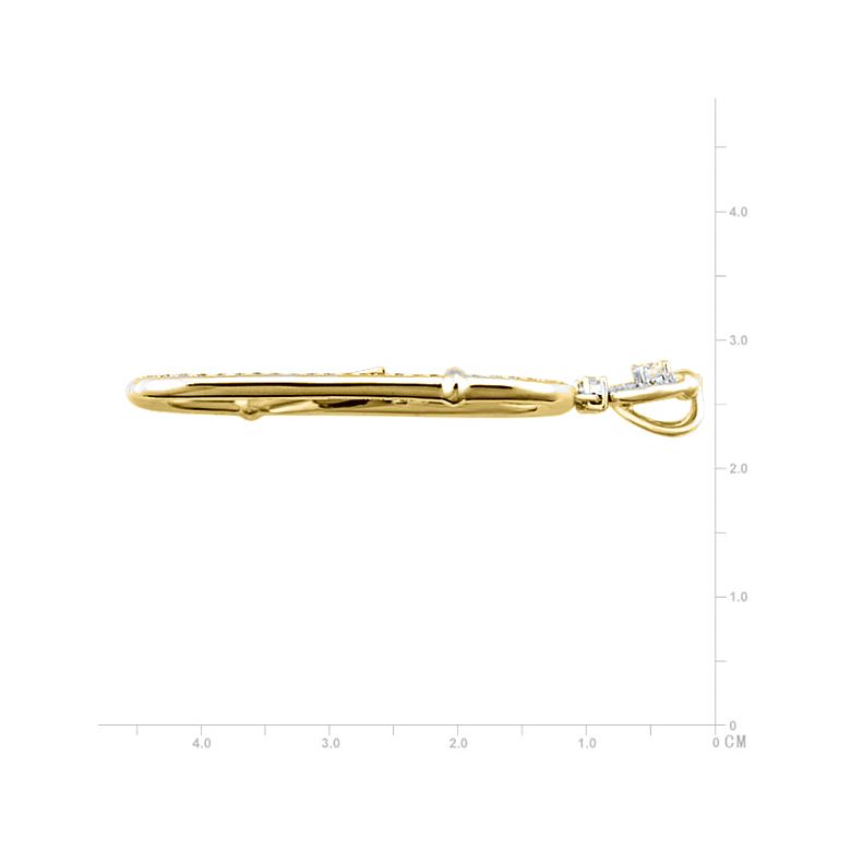 Pendentif bambou majestueux - or jaune - Diamants 0.50ct - 2