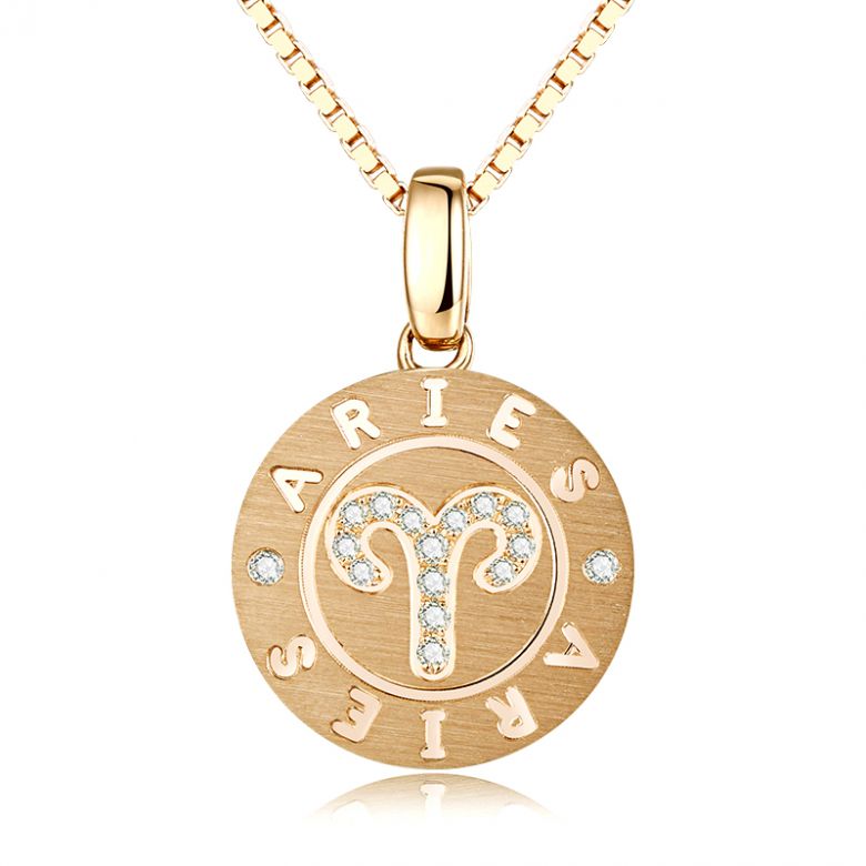 ♈Pendentif Aries Or jaune. Signe du bélier. Zodiaque - 2