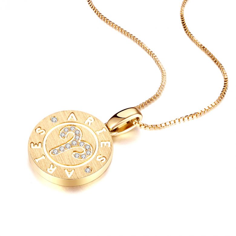 ♈Pendentif Aries Or jaune. Signe du bélier. Zodiaque - 6