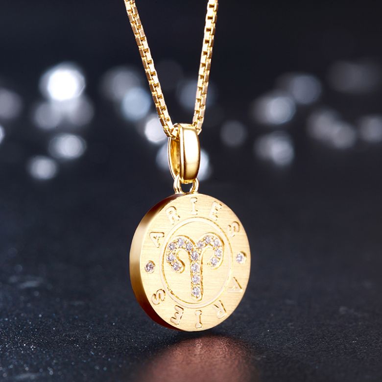 ♈Pendentif Aries Or jaune. Signe du bélier. Zodiaque - 4