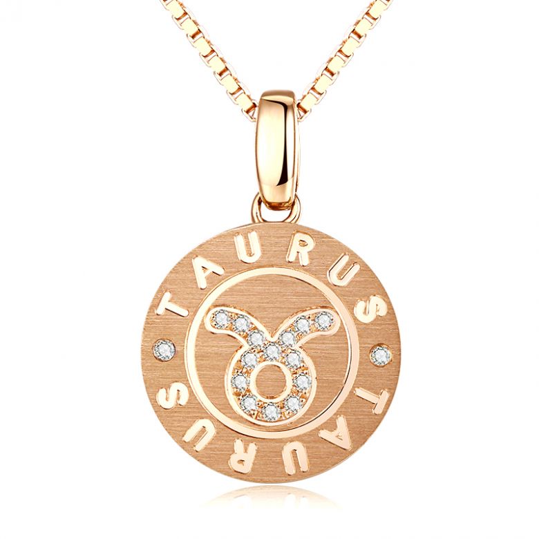 ♉Pendentif Taurus Or jaune. Signe du taureau. Zodiaque - 1