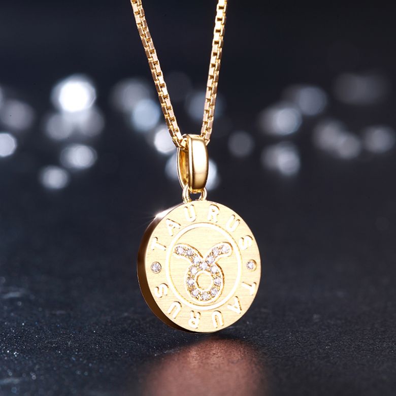 ♉Pendentif Taurus Or jaune. Signe du taureau. Zodiaque - 3