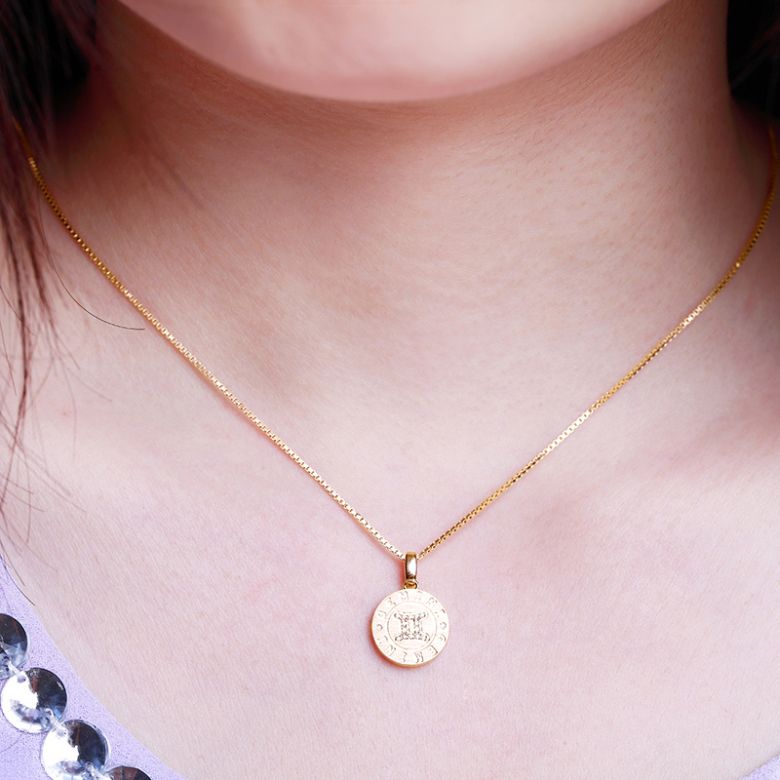 Pendentif Gemini Or jaune. Signe des gémeaux. Zodiaque - 2
