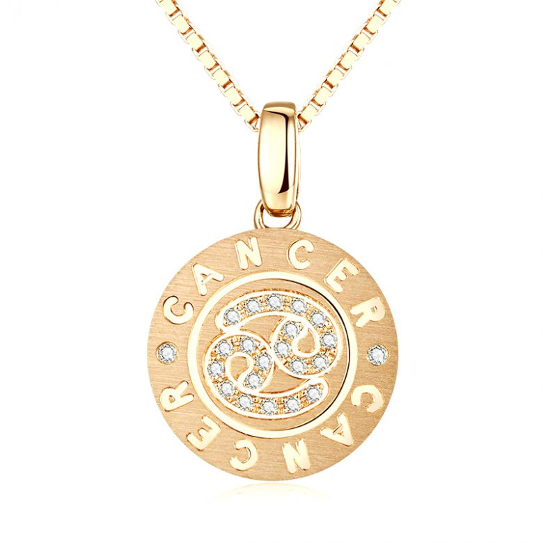 Pendentif Cancer Or jaune. Signe du Cancer. Zodiaque - 1