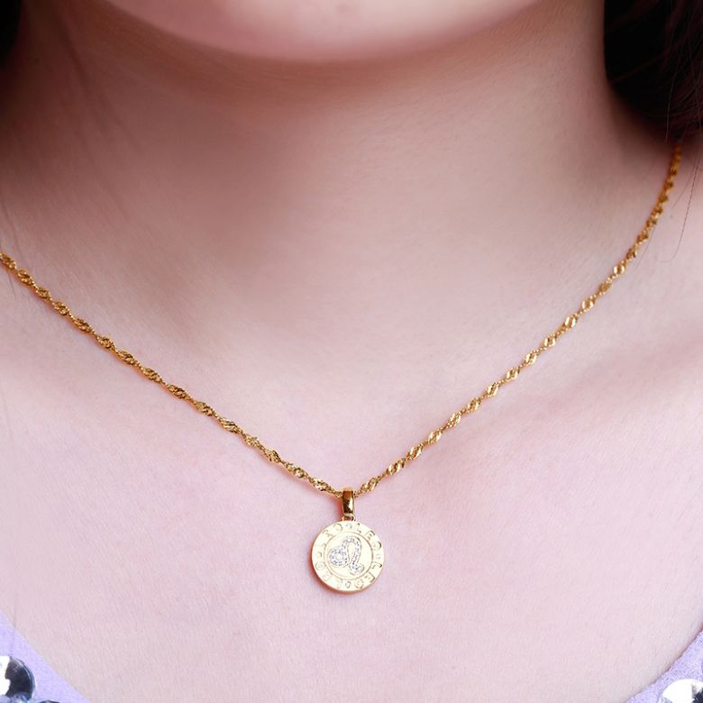 Pendentif Leo Or jaune. Signe du Lion. Zodiaque - 10